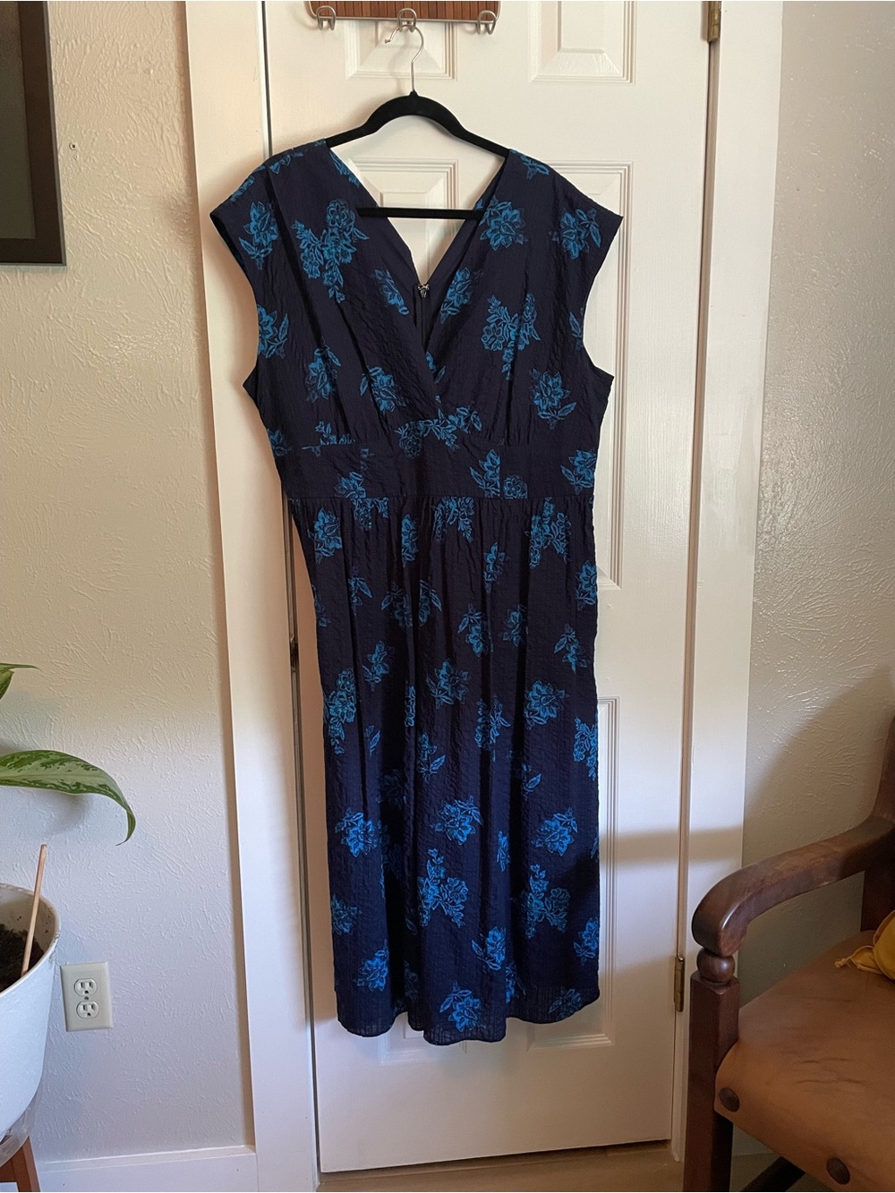 Lane Bryant Navy Dress with Teal Floral Print